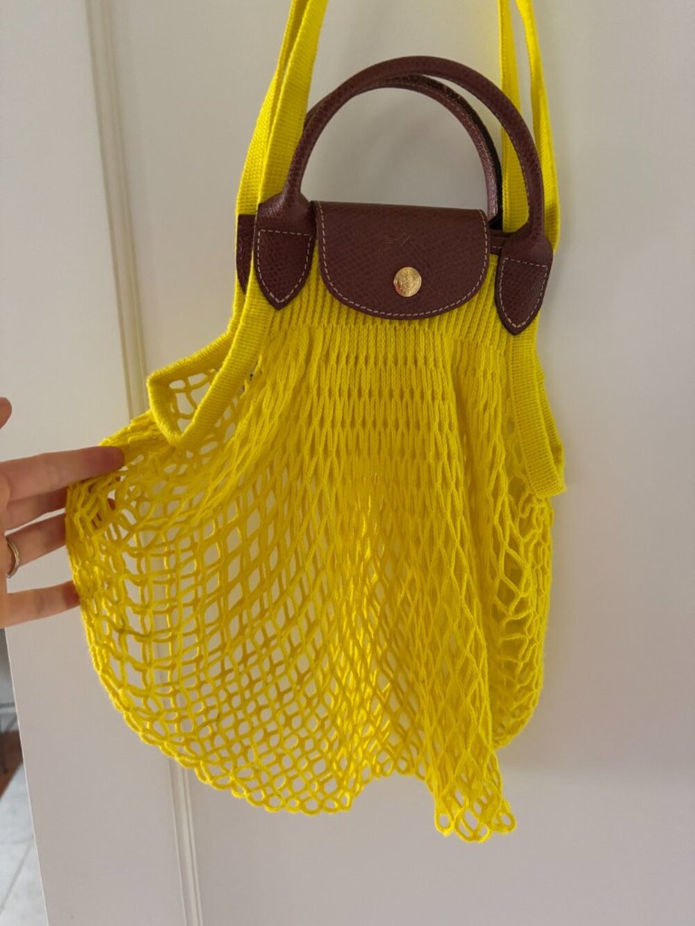 Longchamp Le Pliage Filet Knit Net Bag - like new - Picture 2 of 10